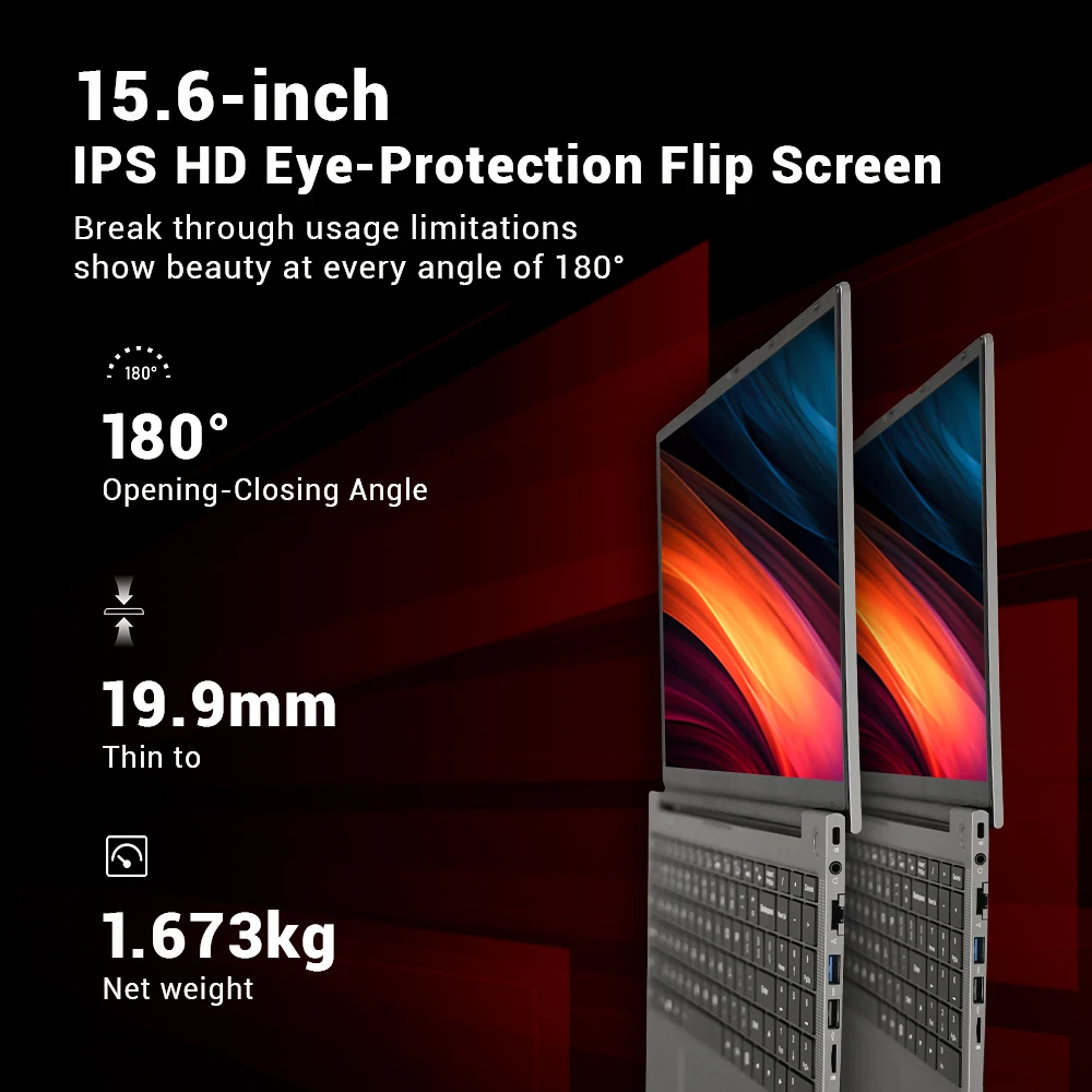 Firebat Laptop AS1 AMD Ryzen5 7430U 16GB DDR4 3200Mhz 512GB SSD 15,6 Zoll IPS Windows 11 Notebook Typ-C Wifi6 Volltastatur – Detail 9
