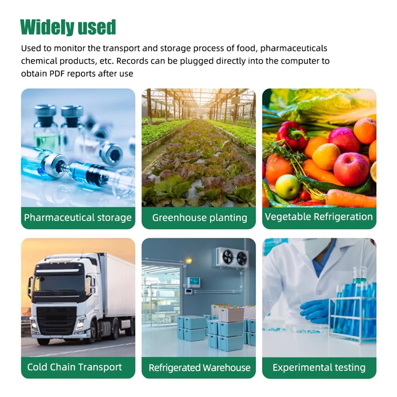 SCLS مسجل بيانات درجة الحرارة 180 يومًا، مسجل بيانات USB للاستعمال مرة واحدة، تقرير PDF لنقل السلسلة الباردة