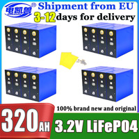 4-32pcs new 320ah 340ah Lifepo4 Grade A battery 3.2V DIY 12V 24V 48V high power 10000 cycles Marine solar rechargeable battery