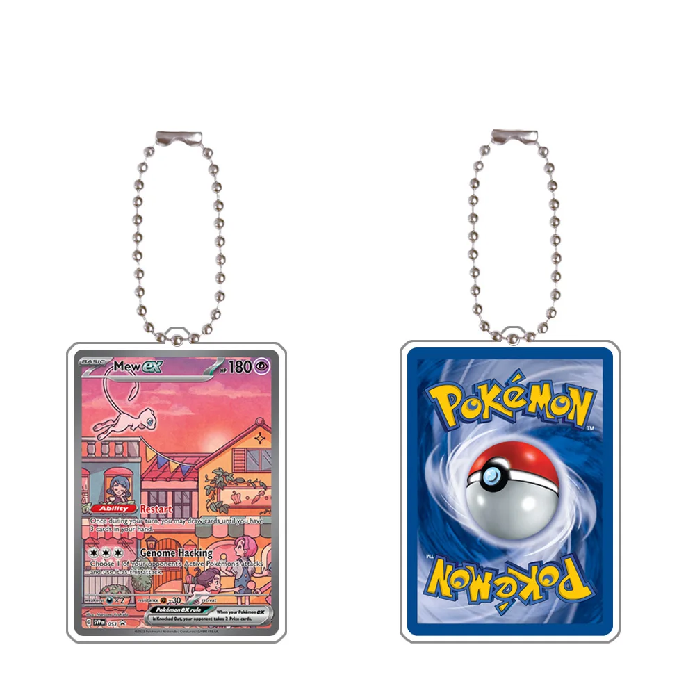 Pokemon Anime Charizard Mew Venusaur Zapdos Gardevoir Alakazam Diy Game Card Shape Acrylic Keychain Pendant Decoration 5Cm