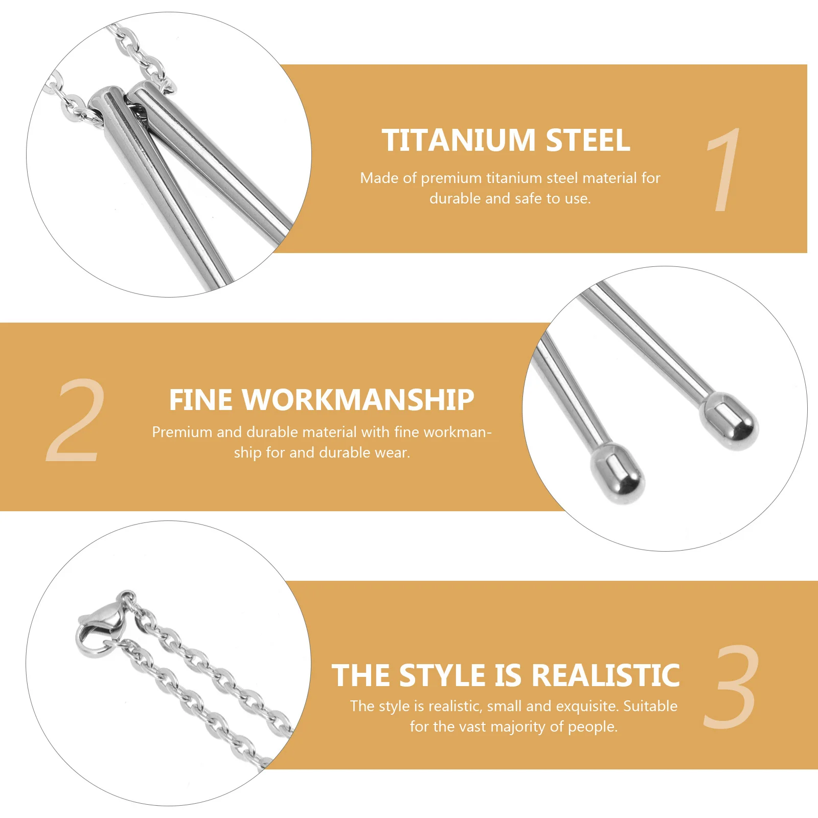 قلادة عصا الطبل الهيب هوب متينة وآمنة للاستخدام قلادة ذات مظهر فريد لعشاق الموسيقى وعشاق الموضة #3