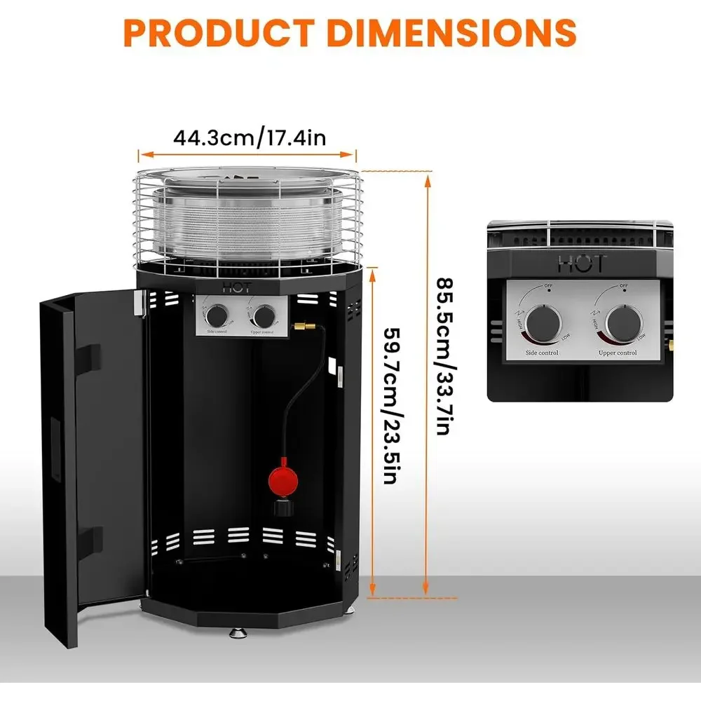 Portable Outdoor Heater and Fire Pit, 3-in-1 Functionality, 56,000 BTU, Weather-Resistant, Easy Ignition