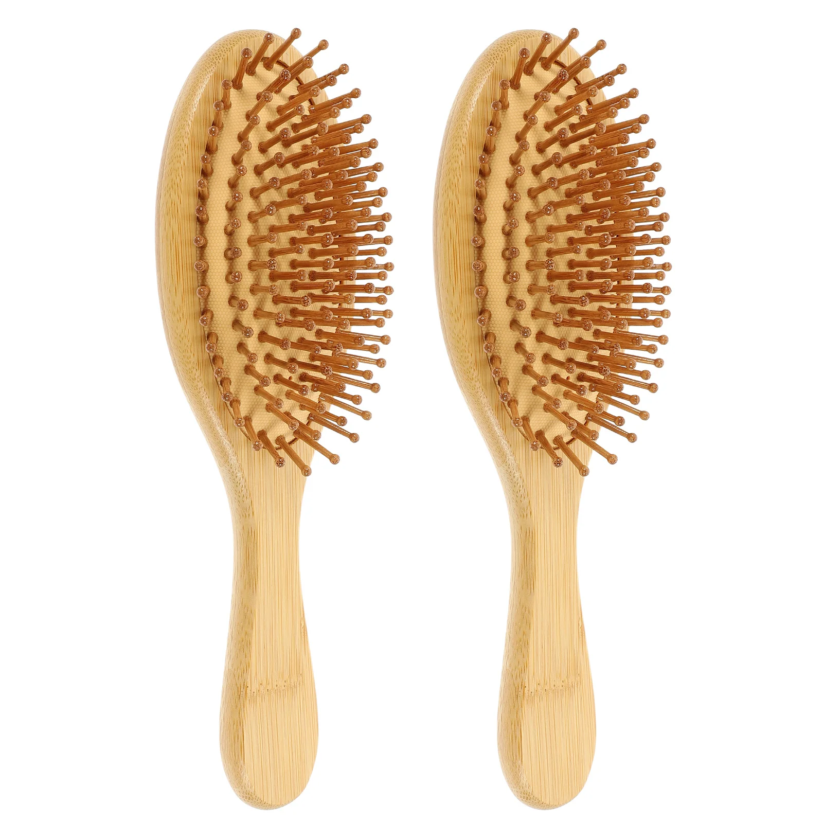 2 قطعة مشط تدليك فروة الرأس مادة الخيزران مكافحة ساكنة وفك تشابك الشعر أداة العناية للشعر الرطب والجاف مشط خشبي للرجال والنساء #2
