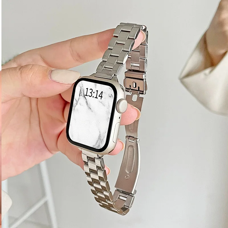 Metal Strap Starlight Color Strap for Apple S9 Watch 41mm 40mm 38mm Cute iWatch Series 9/8/7/6/5/4/3/2/SE Ultra 1 2 Women Strap