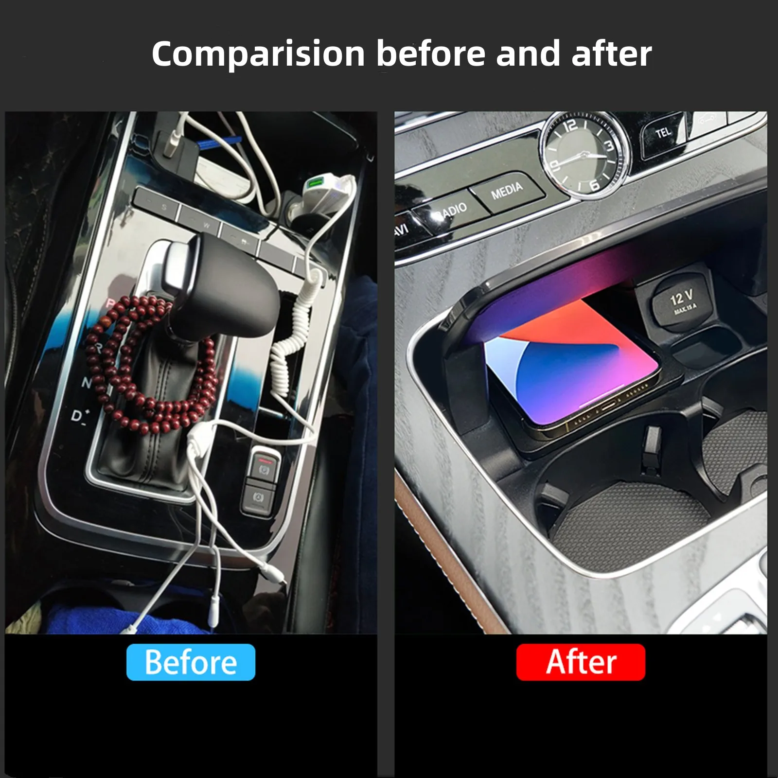 For Mercedes Benz  W213 E Class 2018-2020 QI Wireless Car Charger 15W Quick Charge Car Phone Charger for Samsung S20 iPhone 13