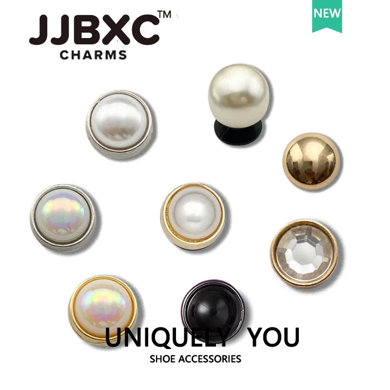 

Metal JJBXC CHARM Shoe Buckle Shoe Accessories metal Pearl Round Diamond DIY Fashion Shoes Decorations