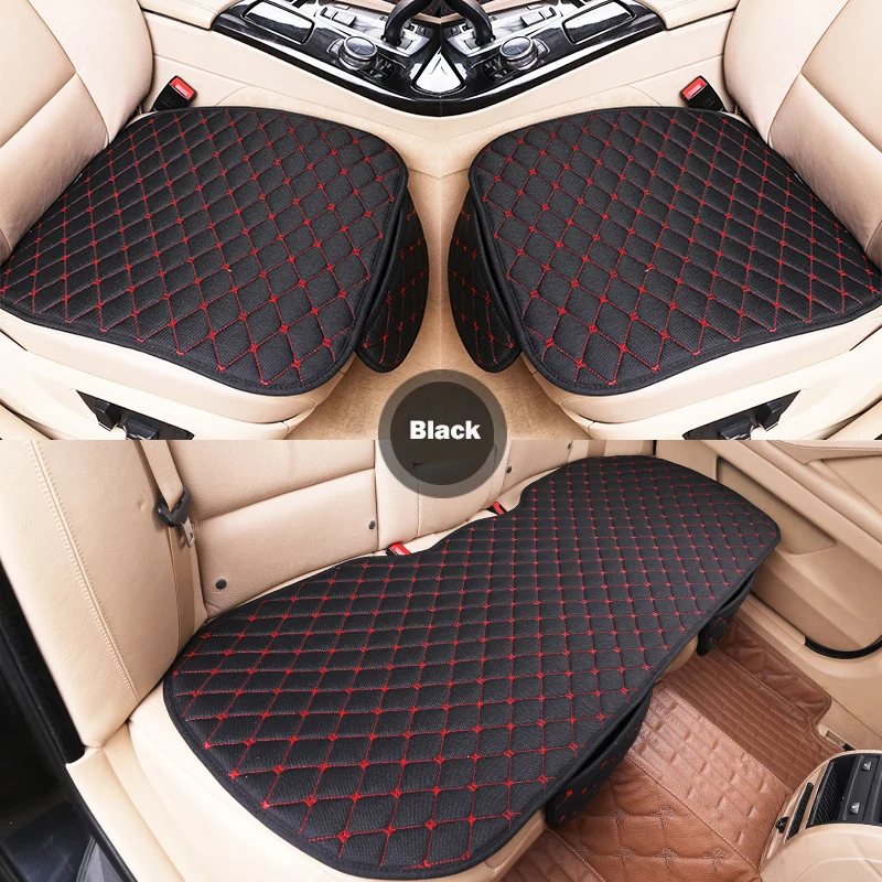 Flax Car Seat Cover Protector Car Accessories Backrest Headrest Front Seat Rear Back Washable Cushion Pad Mat Auto Four Seasons