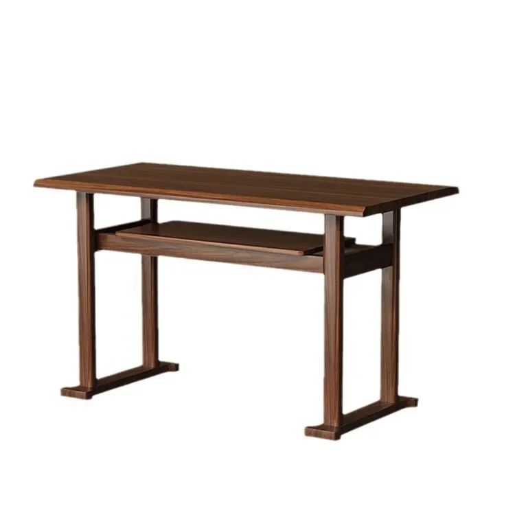 

New Chinese black walnut, balcony tea table for home use, small apartment tea table, modern simplicity, solid wood tea