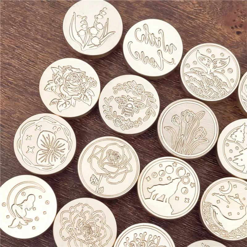 With love seal wax stamp Hydrangea Fox Rose Bee Tulip Wolf swan mermaid lily of the valley Wax Seal Stamp Sealing Stamp Head