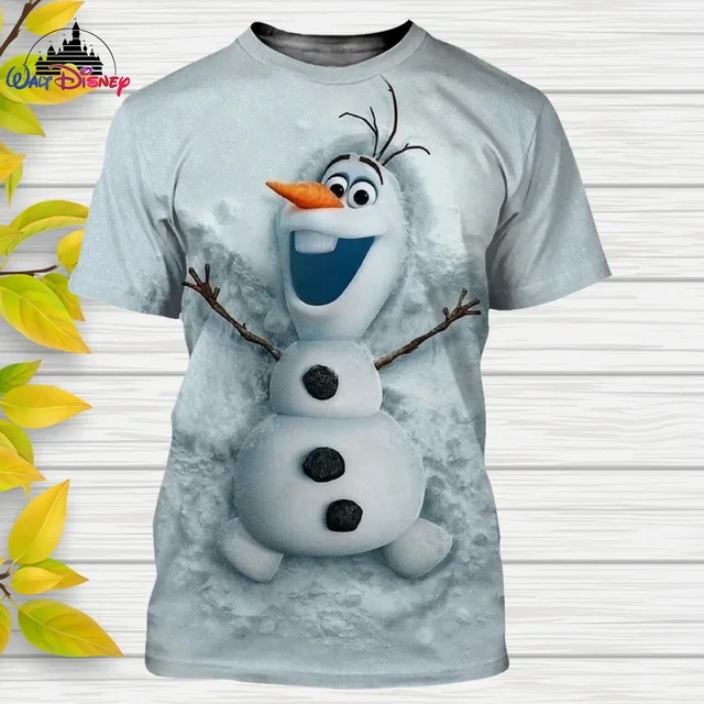 Frozen Olaf 3d T-Shirts Men's Women's Tops Disney Cartoon Anime Boys Girls T-Shirt Round Neck Short Sleeve Tee Tshirt Clothing