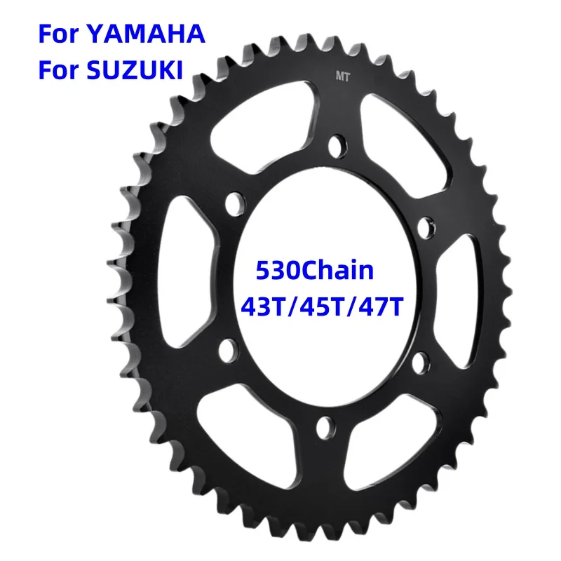 530-38T 43/45/46/47T Rear Sprocket for Yamaha MT01 FZ-6 YZF R7 R1 R6 FZ-1 FZS1000 Fazer XJR1300 SUZUKI GSXR1000 KAWASAKI GPX600