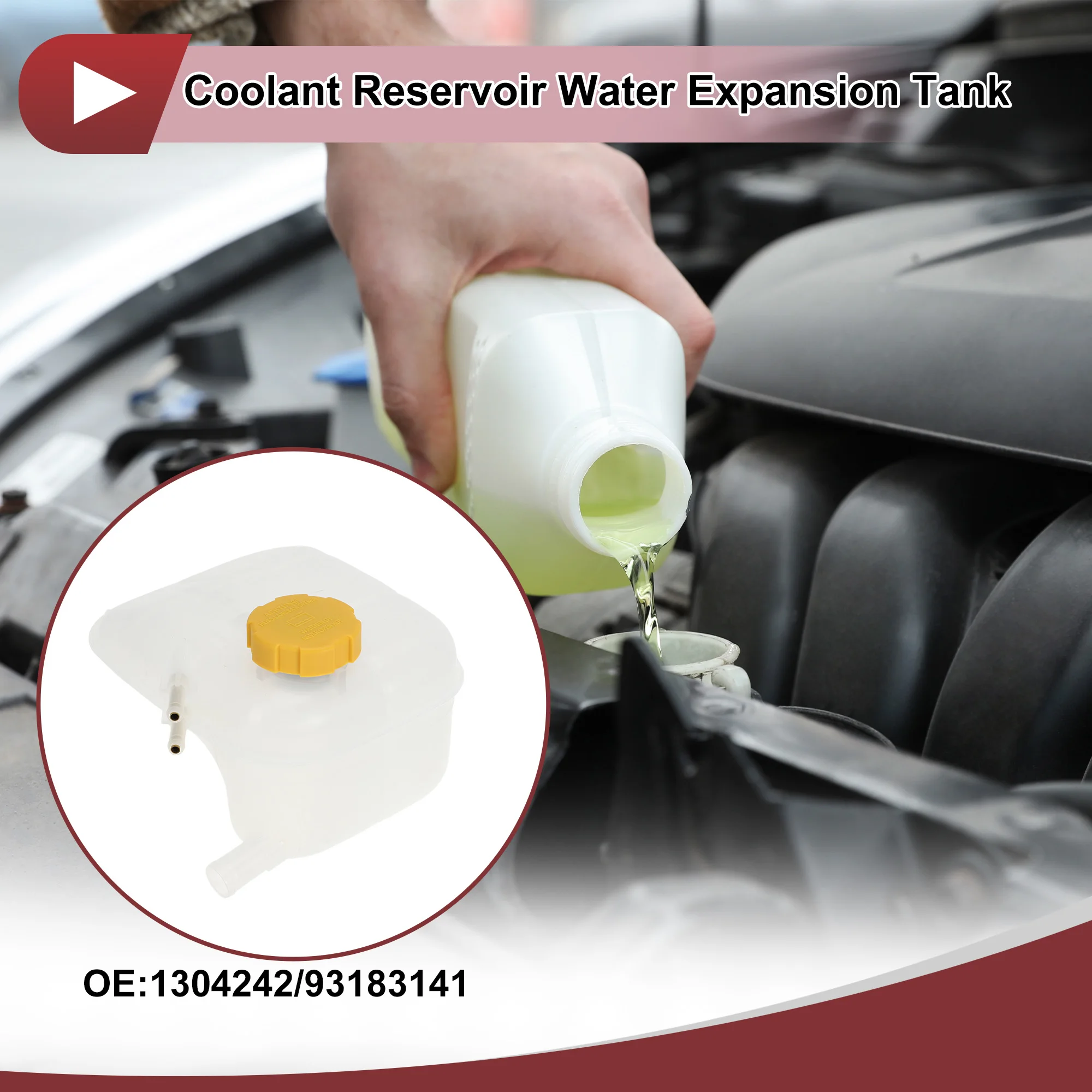 UXCELL Coolant Expansion Overflow Tank w/ Cap No.1304242 for OPEL ZAFIRA / ZAFIRA FAMILY B (A05) 1.6 (M75)MPV Petrol 07/2005