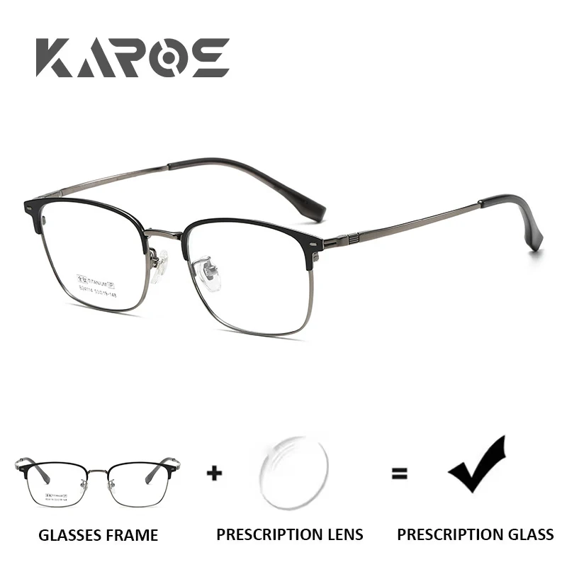 

KAROS Titanium Progressive Prescription Glasses Square Anti Blue Light Photochromic Eyewear Optical Myopia Eyeglasses For Men