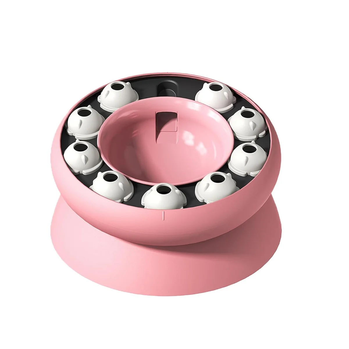 Cat Slow Feeder,Cat Dog Food Bowls,Cat Puzzles Feeder Rotating Slow Feeder,Food Bowls Slow Eating Cat Feeder-Pink