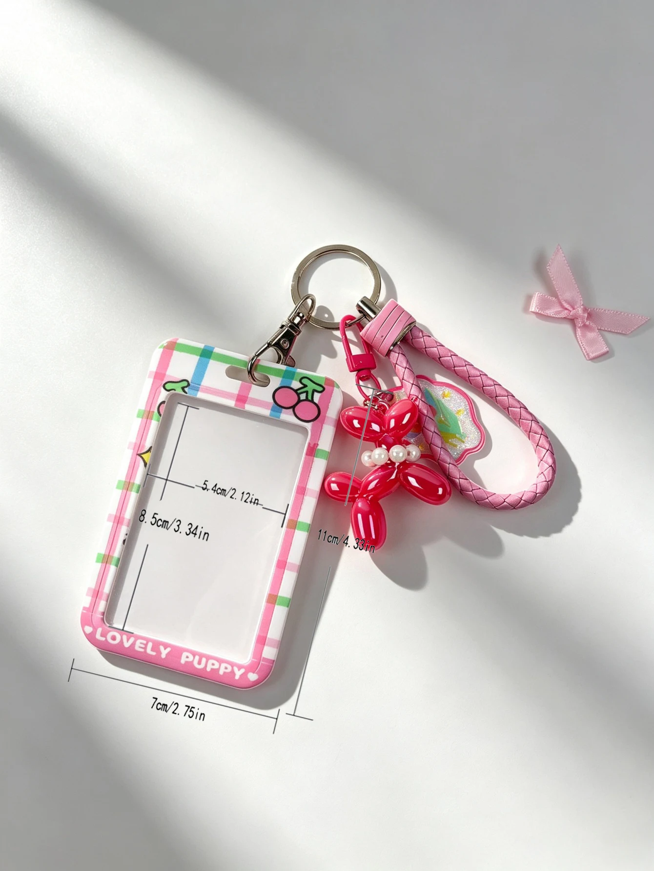 1 Set of Balloon Dog Card Holder Printed Charm Pendant Bag Accessories, Sweet and Cool Y2K Style, Suitable for Decorating Handbags, Crossbody Bags, Backpacks, Bag Charms, Keychains, Etc