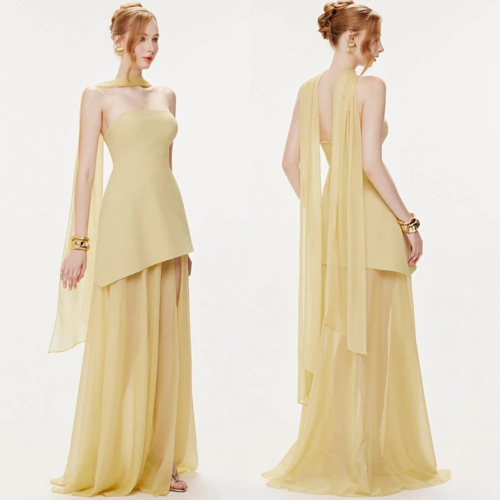 

Customized Luxury Sweetheart Evening Dress Exquisite Chiffon Prom Dresses Modern Sleeveless Sweep Train Special Occasion Gowns