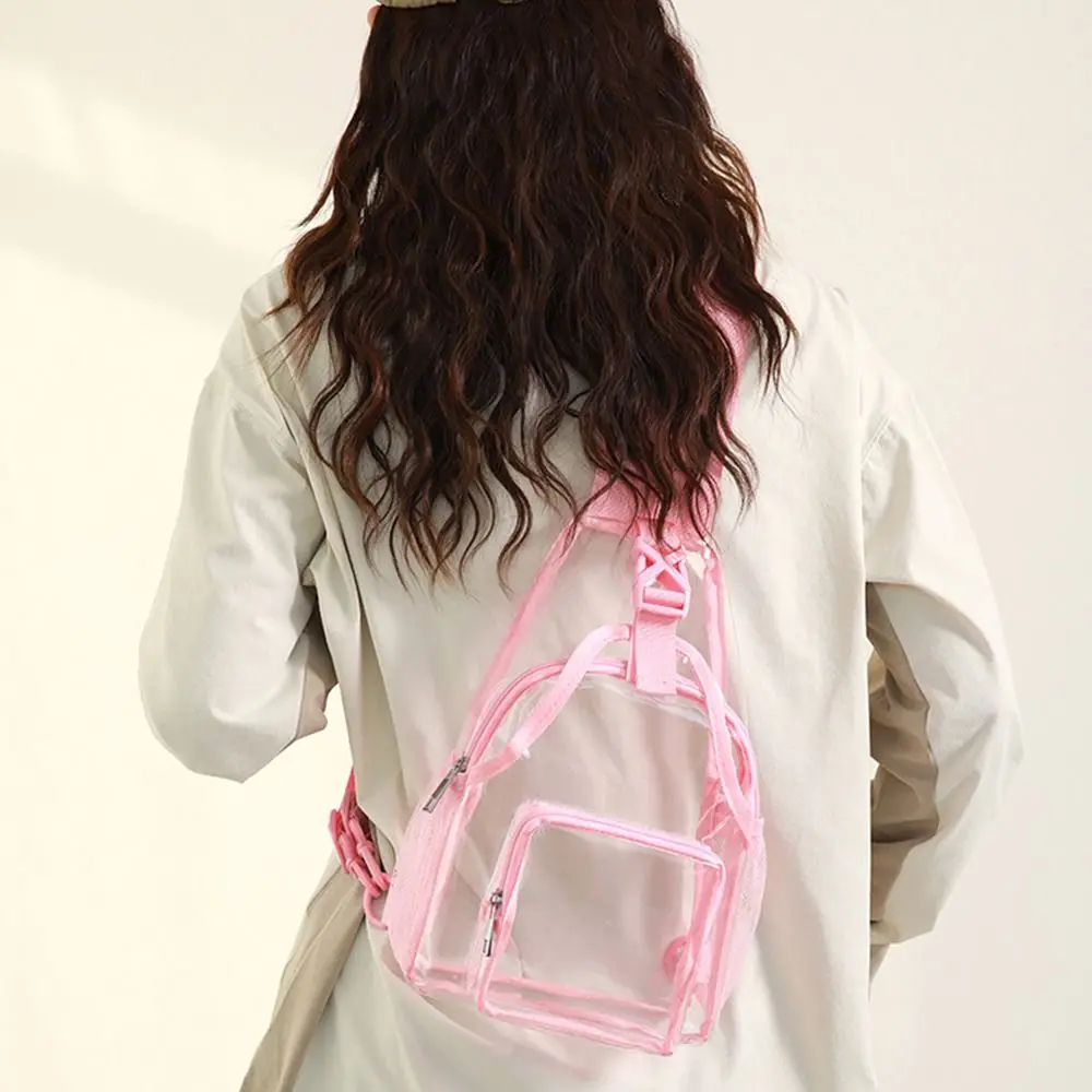Casual Multicolor Chest Bag Dual-use Multi-functional Crossbody Bag Transparent PVC Shoulder Strap School Bag Travel Use 3