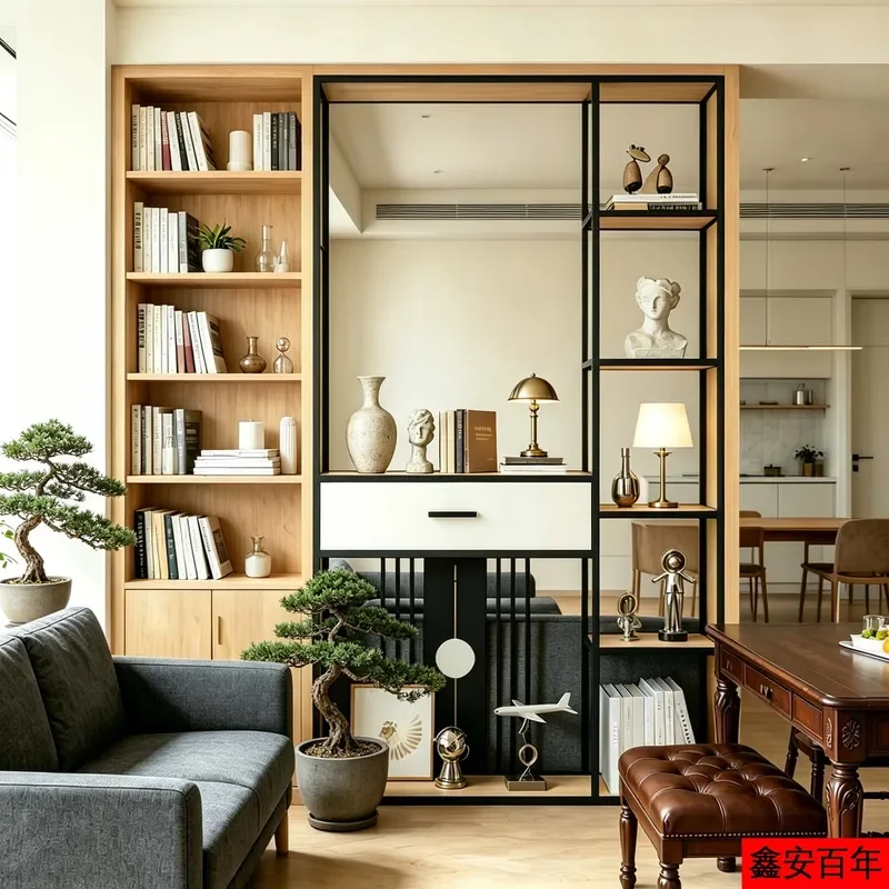 Wrought Iron Entrance Rack Metal Floor Screen Partition with Drawer Storage Simple Shelf for Home Use