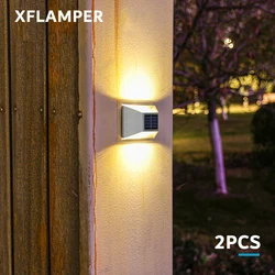 Lampes Solaires Extérieures à 8LED, pour Jardin, Haut et Bas, Blanc Chaud, Étanche, pour Clôture, Mur, pour la Décoration de la Maison