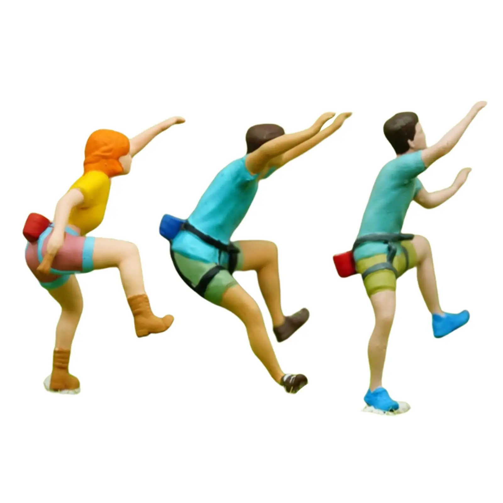 

3Pcs 1:64 Scale Miniature Figures Rock Climbing for Collections DIY Projects