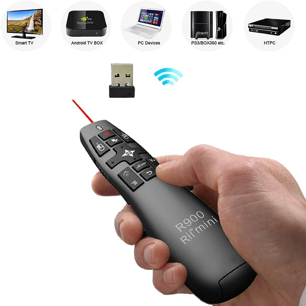 RII Mini R900 wireless remote control with gyroscope mouse, suitable for smart TV, mini PC, game console (PS3-Xbox 360), PC