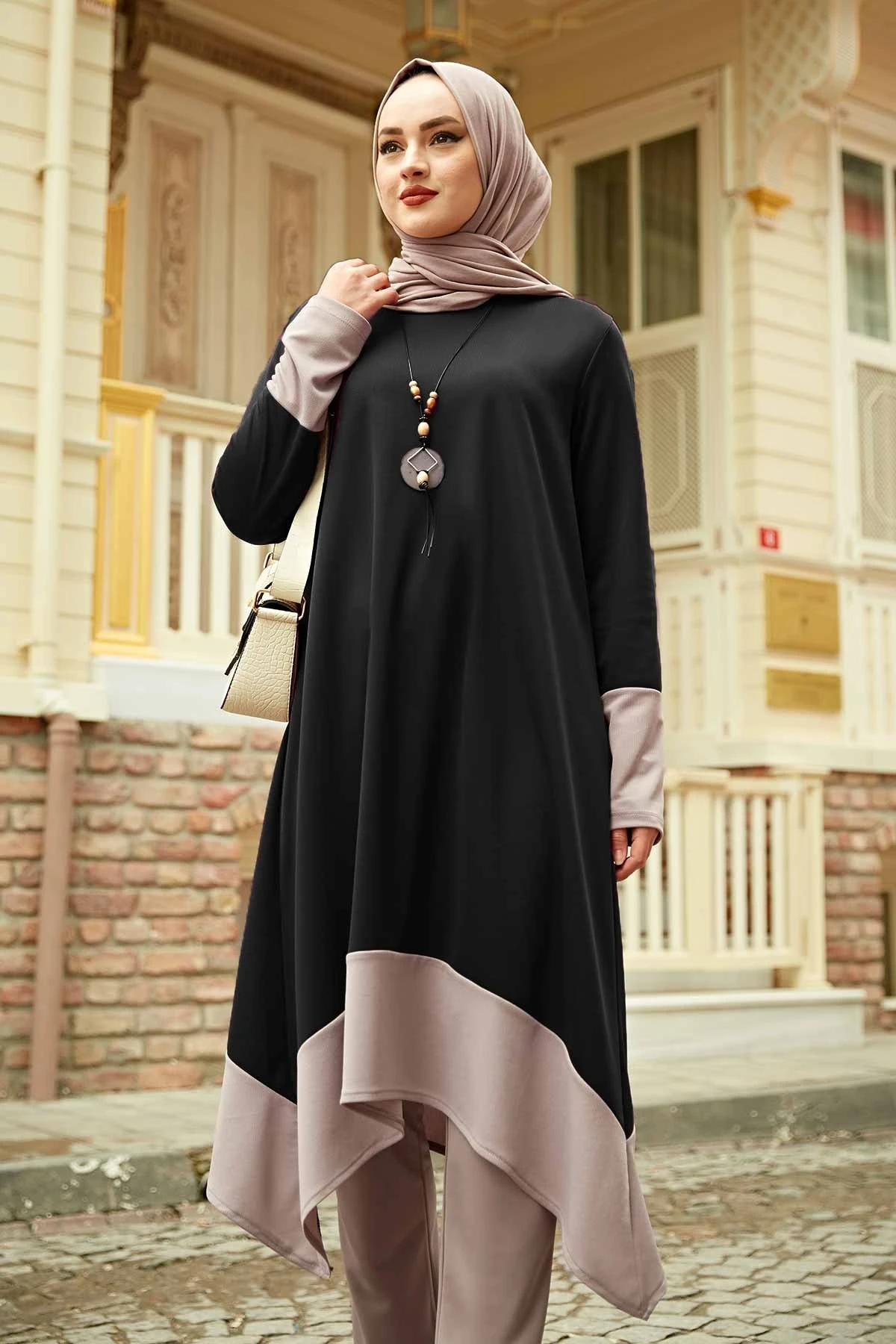 Women's Dual Team Temporary Shed Asymmetrical Kombin Bottom Top Muslim dress hijab Muslim üstleri women suit 2021 abayas