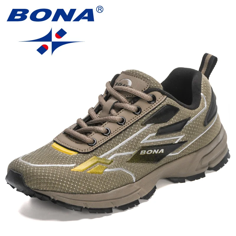 BONA New Excellent Style Men Running Shoes Lace Up Athletic Shoes  Men Comfortable Sneakers ventilate Outdoor Walking Shoes