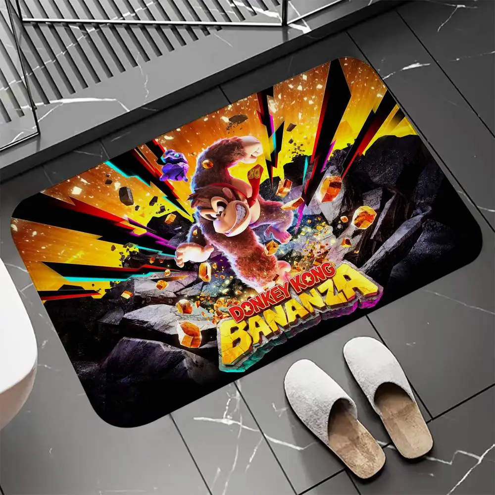 

D-Donkey K-Kong Bananza Floor Mat Entrance Doormat Bath Mats Non-slip Mat Carpets Carpet Entrance of House Custom Kitchen