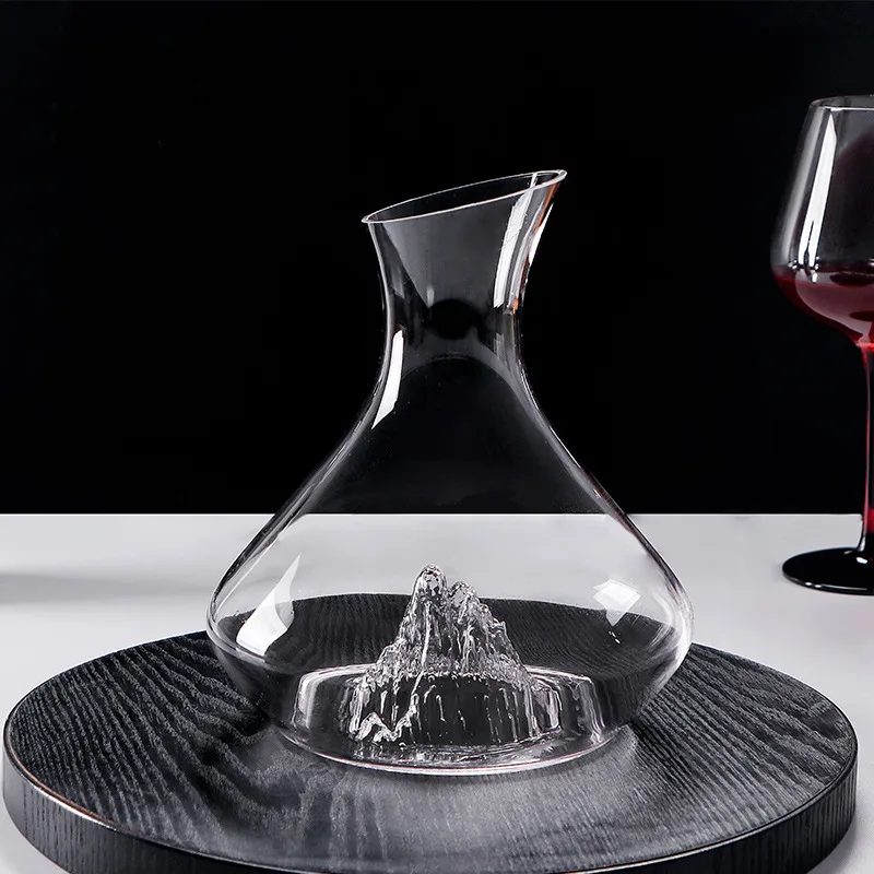 2000ML Crystal Glass Iceberg Wine Decanter Decorative Micro Landscape Red Aerator Bordeaux Carafe Pub Party Supplies