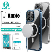 Nillkin Nature Pro Magnetic Case For iPhone 16 Pro Max 15 Plus 14 13 Pro Transparent Airbag Shockproof Back Cover