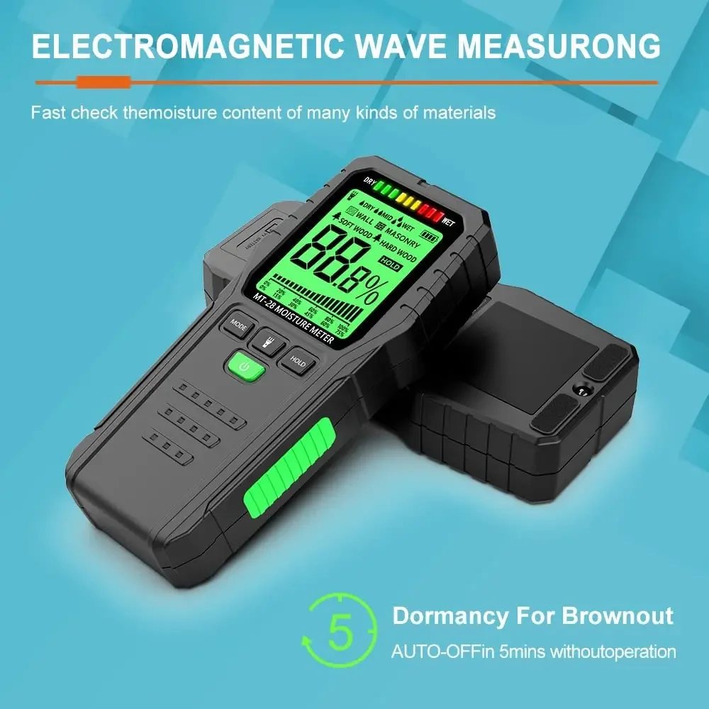 Wall Moisture Sensor Digital Humidity Tester Non-contact Wood Moisture Meter Drywall Mold Moisture Detector