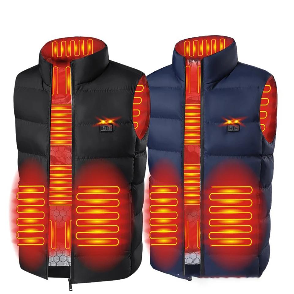 KoKossi Winter 9 Zone Heating Electric Heating Vest Unisex Sportswear Jackets Skiing Camping USB Self-heating Thermal Warm Coat