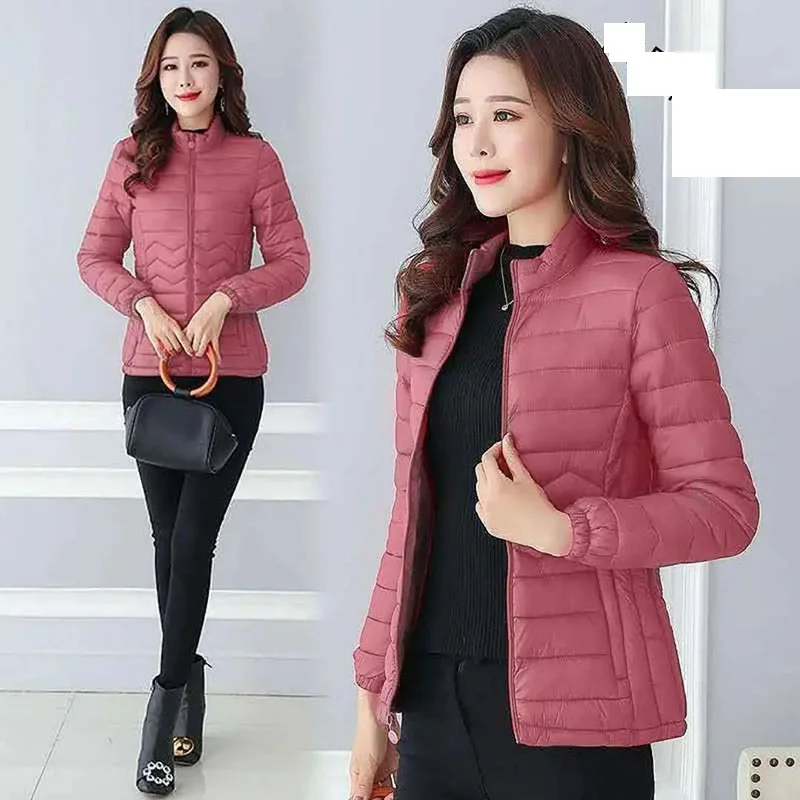 Cotton-padded Women's Short Korean Coat 2024 New Winter Light Female Slim Slim Overcoat Plus Size Small  Jacket.