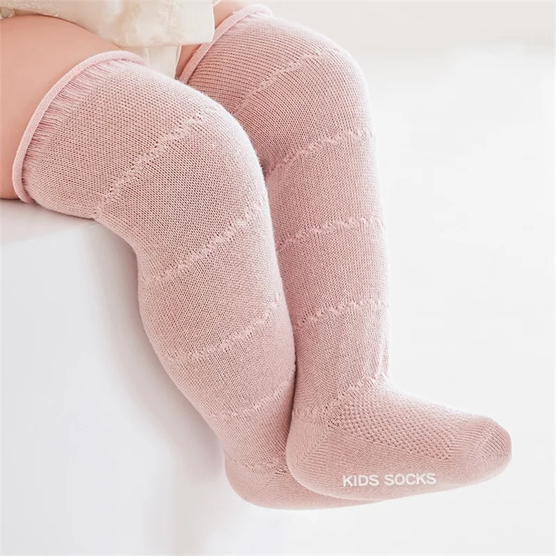 Summer Baby Hollow Out Long Socks Breathable Mesh Cotton Princess Knee High Sock Spanish Style Thin Non-slip Newborn Socks 0-5Y