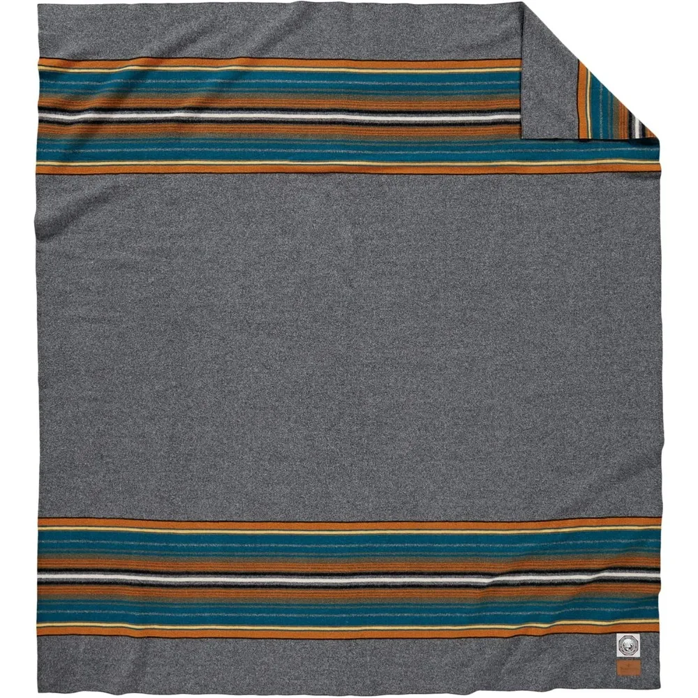 National Parks Blanket, Olympic Grey, Queen 100% Pure Virgin Wool ,Special Feature:Reversible