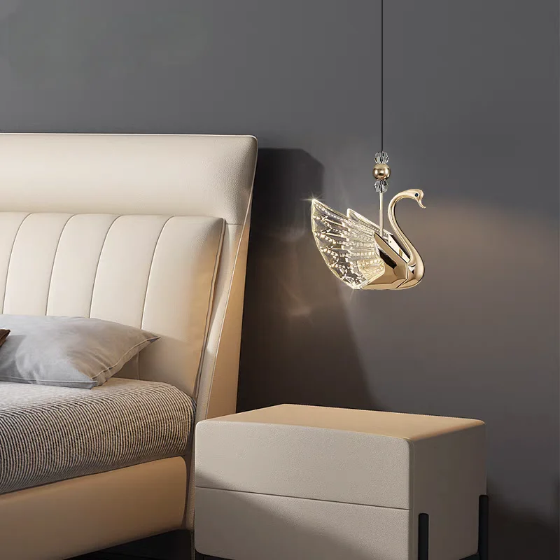 

Modern creative unique style swan LED pendant light, suitable for home living room dining room decoration pendant light YX265TB