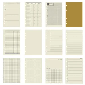 45 pièces A5 A6 A7 6 anneaux Cahier à feuilles mobiles Recharge Cartier Pages intérieures Budget hebdomadaire mensuel à faire Papeterie en grille de points 10 meilleurs papiers de recharge A6 en vente - No 9