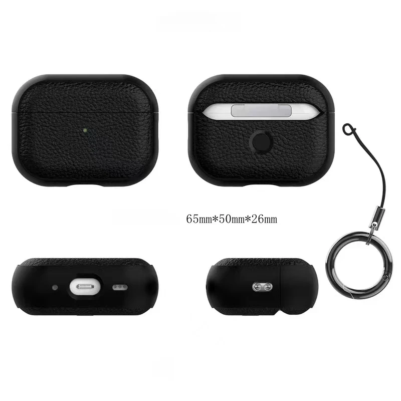 Custodia in pelle a grana per Airpods 1 2 3 Pro 2 air pods custodia protettiva per auricolari Bluetooth senza bordo custodia per cuffie