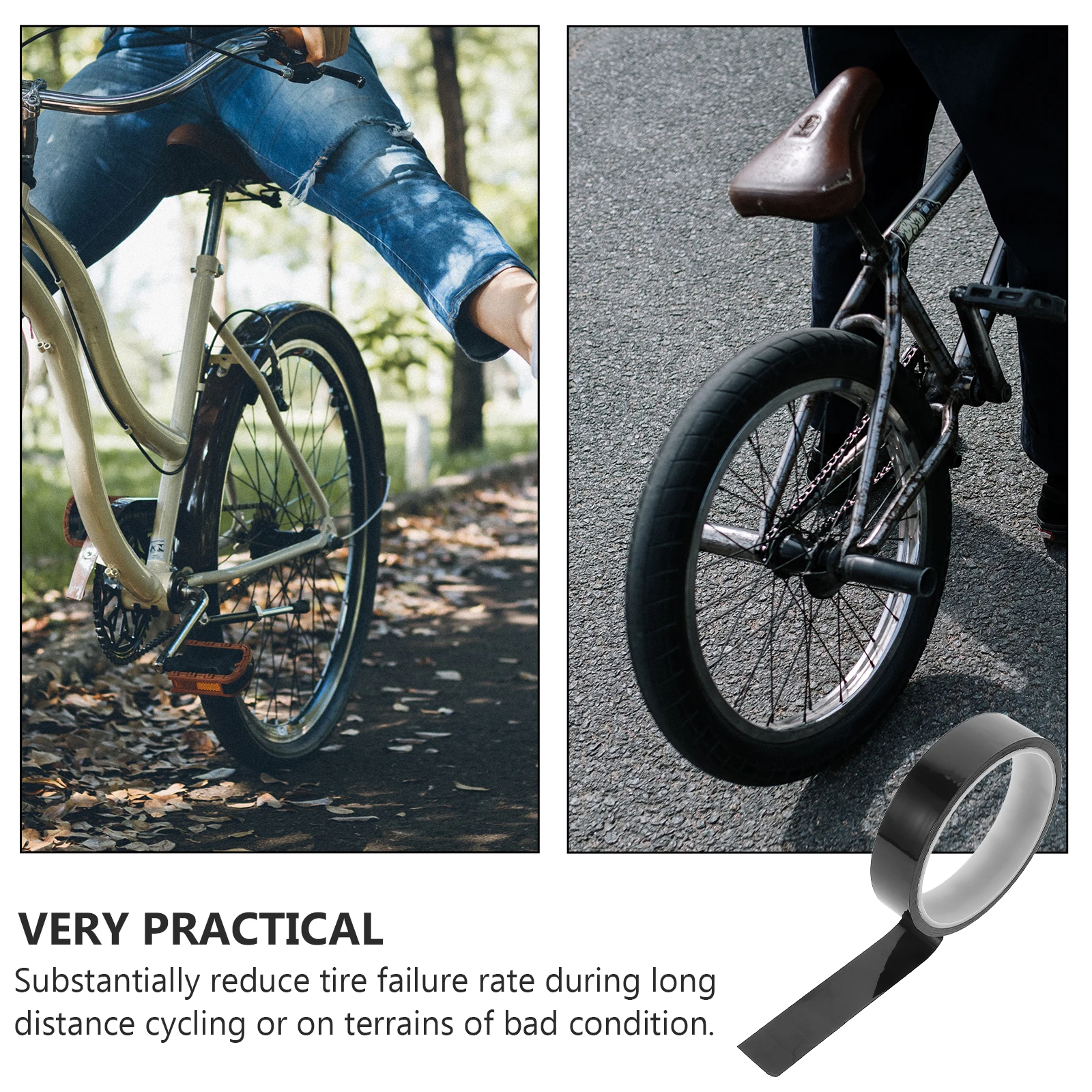 

1 Roll Pvc Vacuum Tire Liner Bike Rim Strip Tire Puncture Protection Tape Durable Anti-Pressure Bicycle Inner Tube Protector Rim