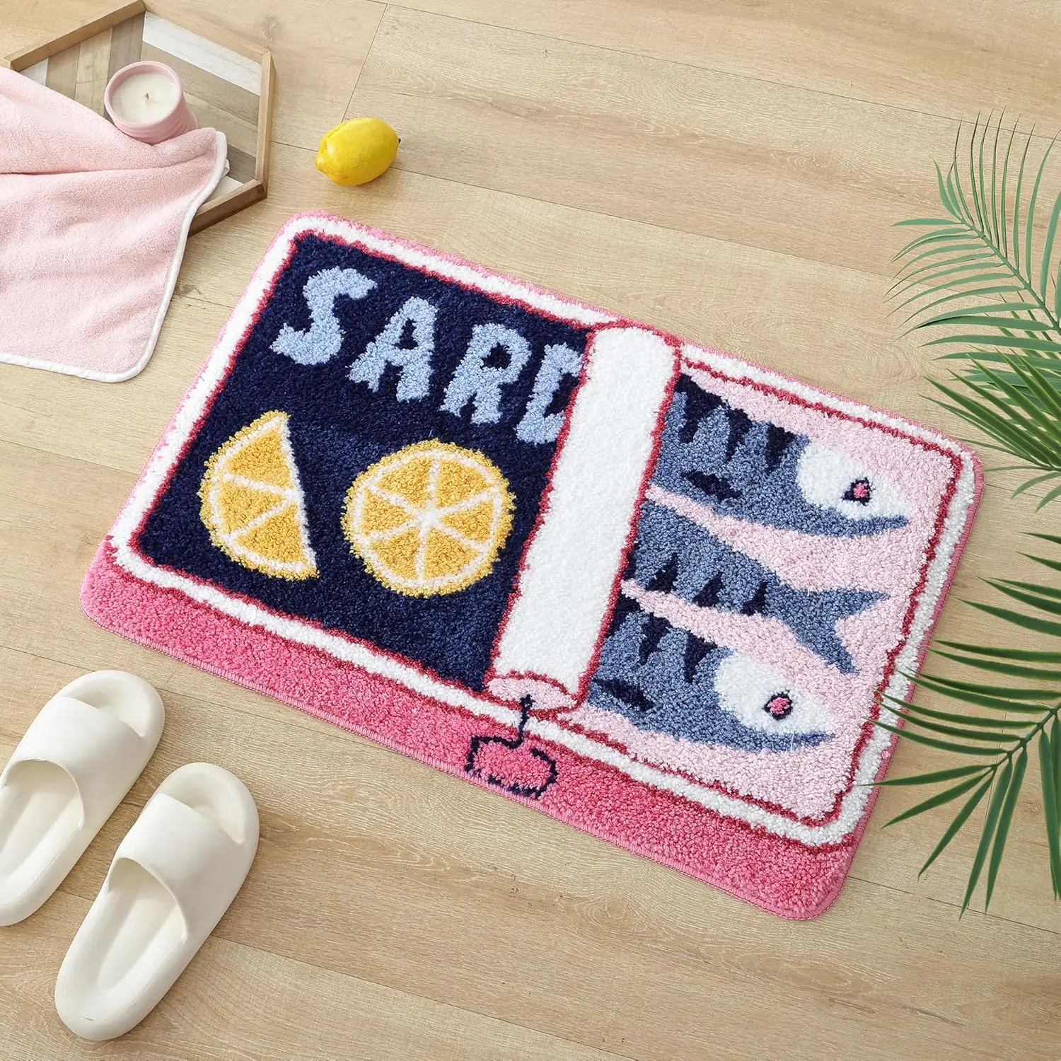 سجادة أرضية سردين كرتونية من VIKAMA، ناعمة وغير قابلة للانزلاق، سجادة المطبخ والحمام، سجادة الأريكة وغرفة النوم، ديكور المنزل #3