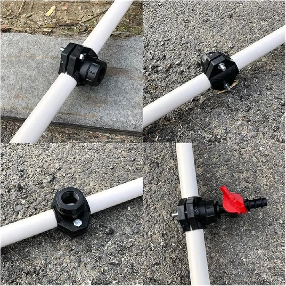 DN32, DN25 Pipe Clamp 1/2'' 3/4" Female Thread Connector PVC PE Pipe Water Splitter Repair Reducing Coupling Fitting 1 Pc