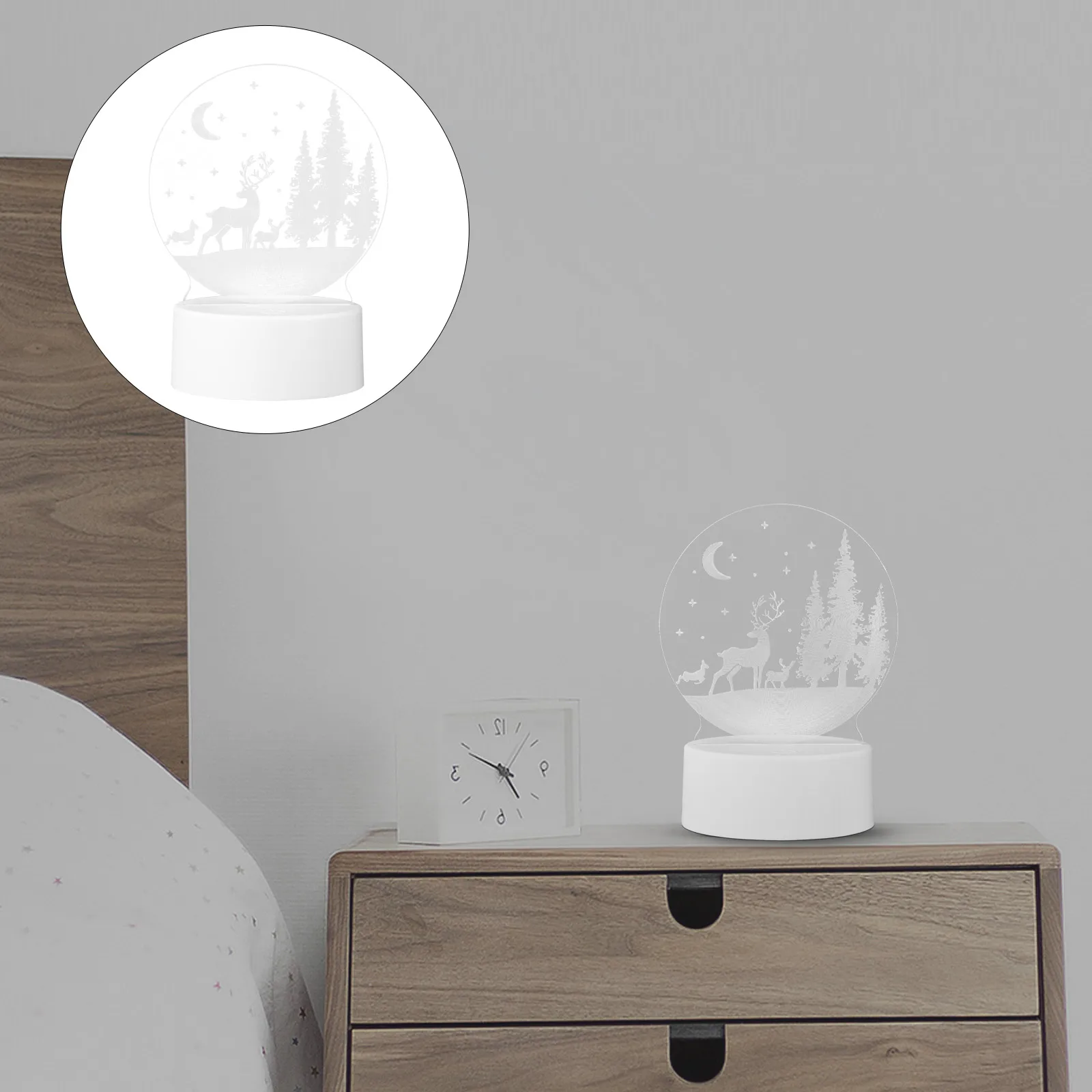 

Acrylic 3D Led Night Christmas Elk Warm Atmosphere Light Usb Powered Bedside Lamp Decorative Table Light Unique Gift For Home