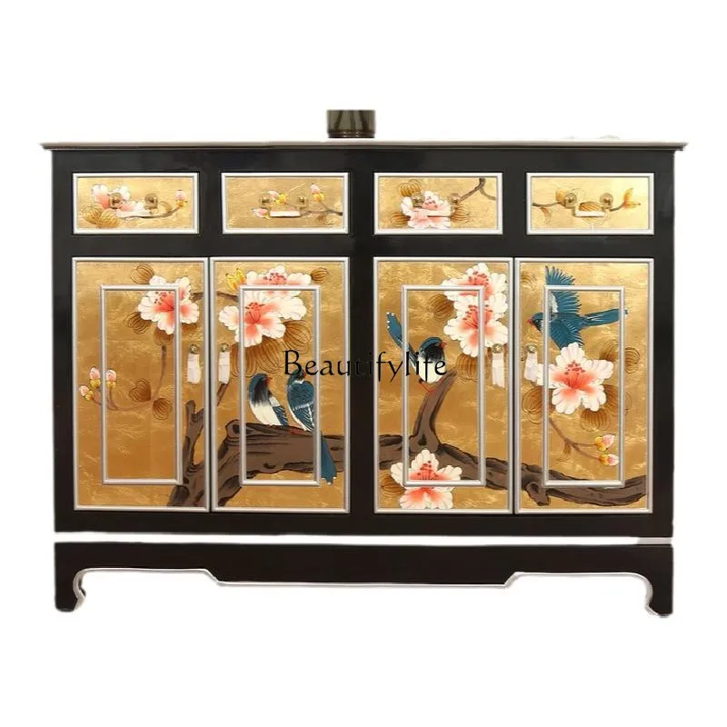 

Entry entrance cabinet integrated large-capacity door storage wood paint painted household shoe cabinet