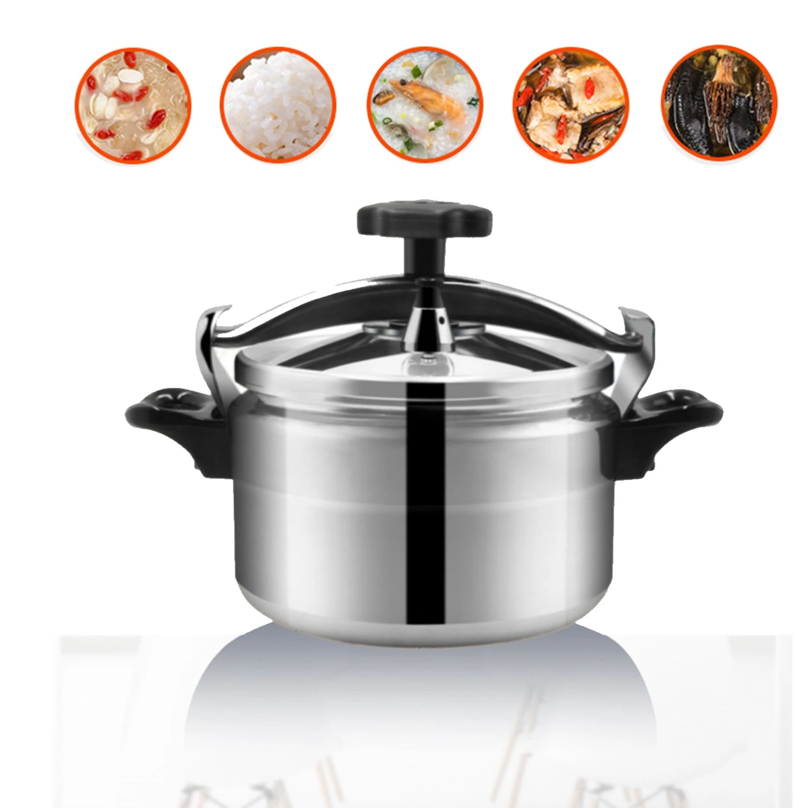 4L Pressure Canner and Cooker Explosion Proof Aluminum Alloy Canning Pressure Cooker for Gas Stove Easy To Open and Close