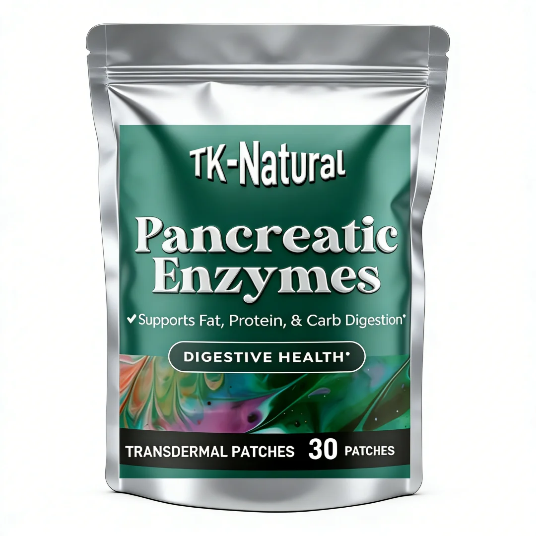 30 Parches Transdérmicos de Enzimas Digestivas con Pancreatina, Proteasa, Lipasa y Amilasa para la Salud Intestinal