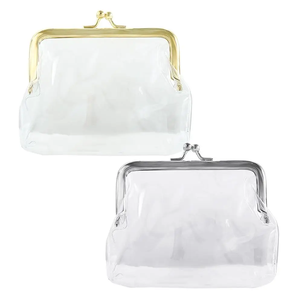 Mini Credit ID Card Money Bags Kiss Clasp Lock Bus Card Transparent Coin Purse Card Holder Small Wallet Change Purse
