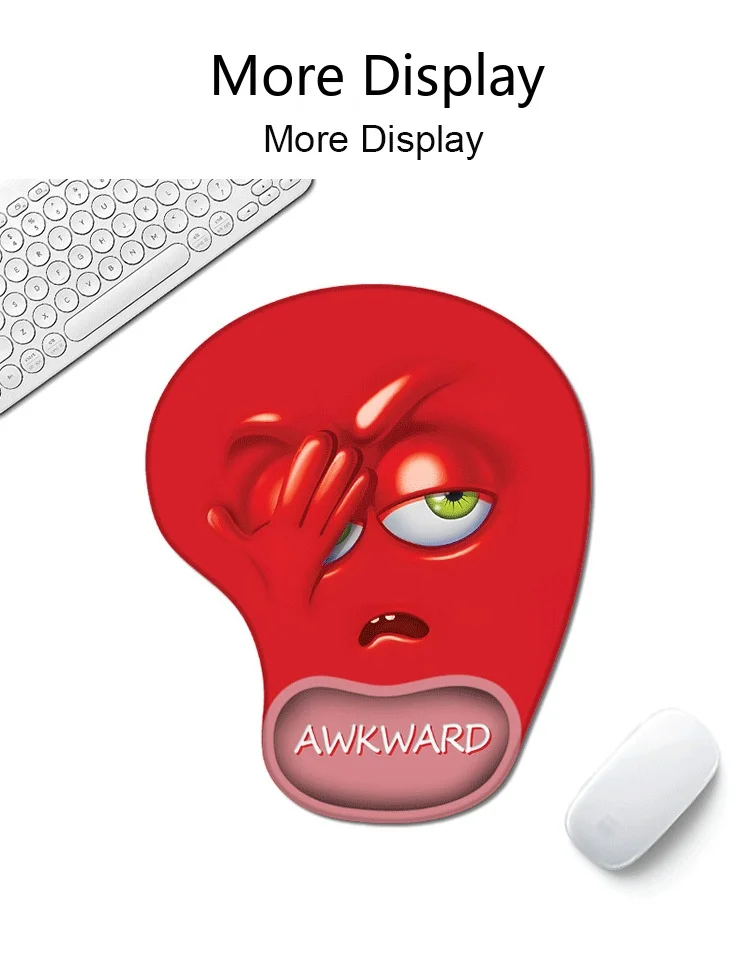 Cartoon-Emoji Silikon-Handgelenkauflage Mauspad 13 Muster Niedlich Büro Gaming Ergonomisch Rutschfest – Detail 4