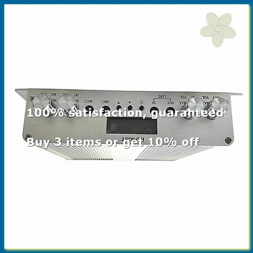 25W High-Power Stereo FM Transmitter with Dual Microphone Inputs 88-108MHz Adjustable FM Broadcast Host+US Plug-WDL