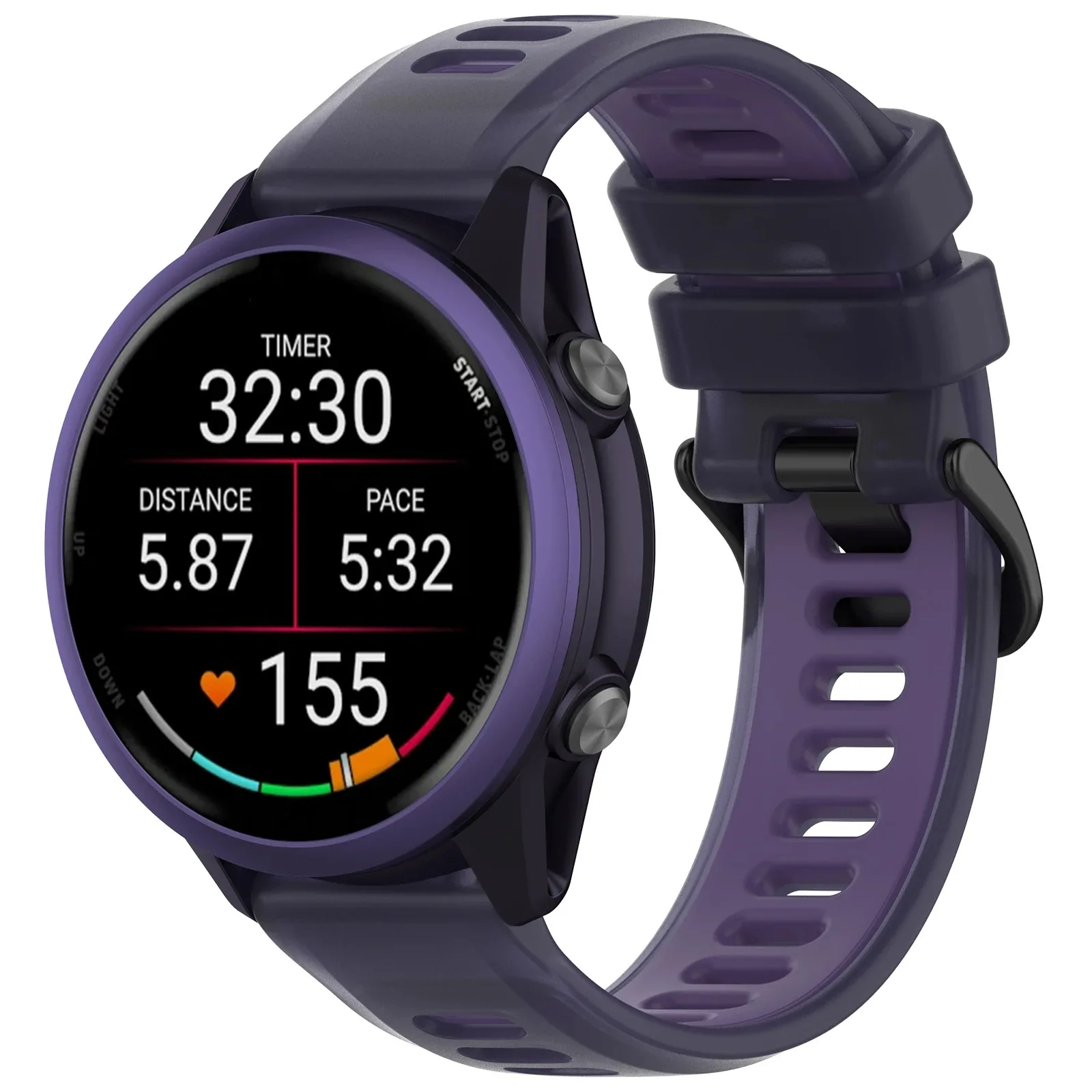 Cinturino in silicone per Garmin Forerunner 570 47mm 42mm cinturino trasparente per Garmin Vivoactive 5 6/Active 6 5/165 55 265 965 970