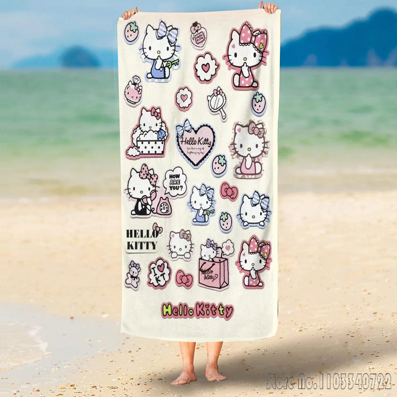 Sanrio Hello Kitty Quick Dry Microfiber Bath Towels Microfiber Beach Swimming Towel Decor for Kids Gift 75x150cm